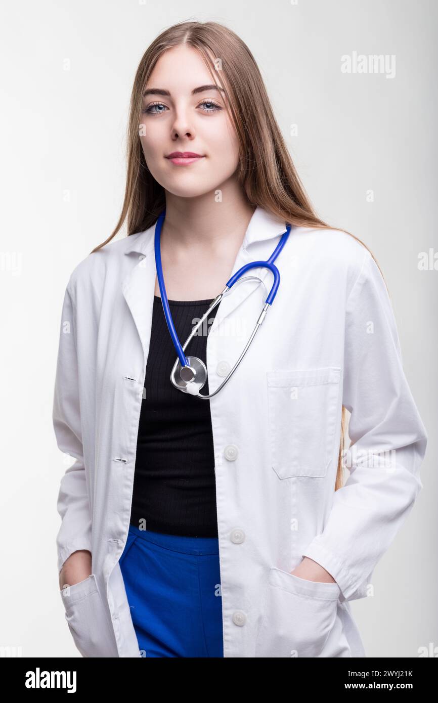 light smile on the medic's face speaks volumes of her compassionate approach to medicine Stock Photo