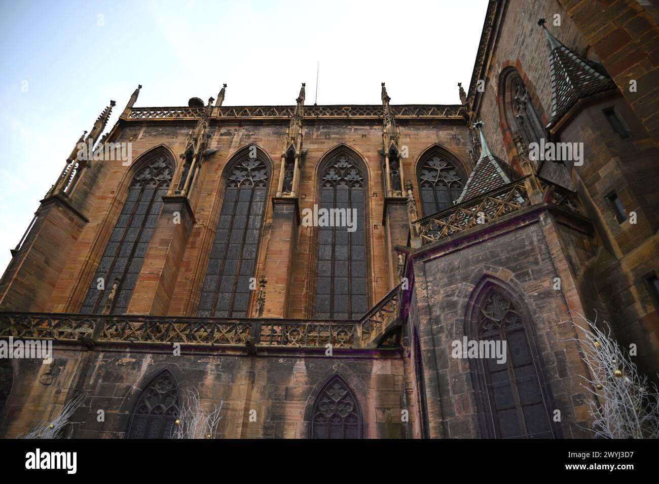 Landscape with scenic view of the Gothic style Église Saint-Martin a ...