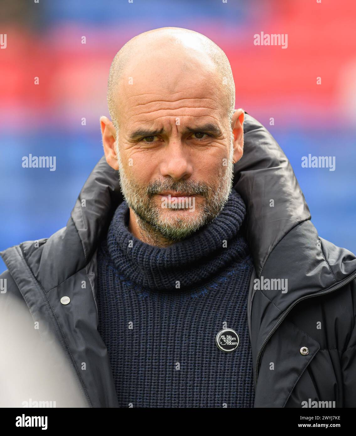 London, UK. 06th Apr, 2024  - Crystal Palace v Manchester City - Premier League - Selhurst Park.                                                              Manchester City Manager Pep Guardiola.                                         Picture Credit: Mark Pain / Alamy Live News Stock Photo