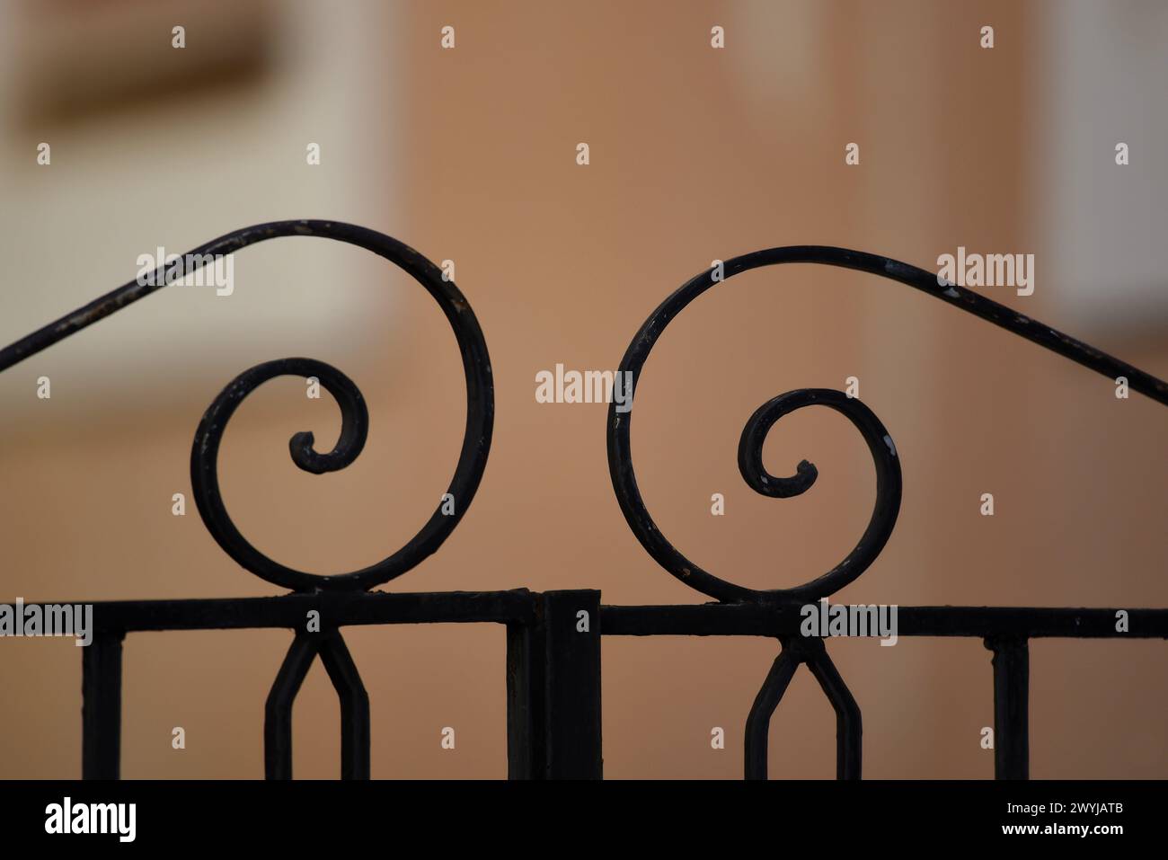 Antique handcrafted wrought iron entrance gate railing in Kalamata ...