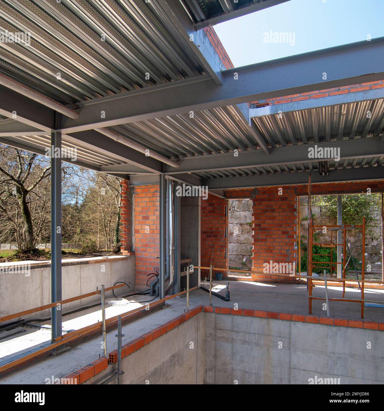 interior scene of a building under construction, without people Stock ...
