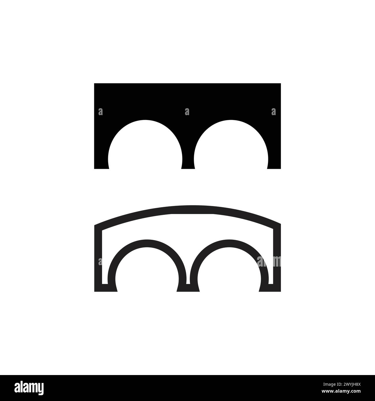 Bridge icon vector button logo symbol concept. Stock Vector