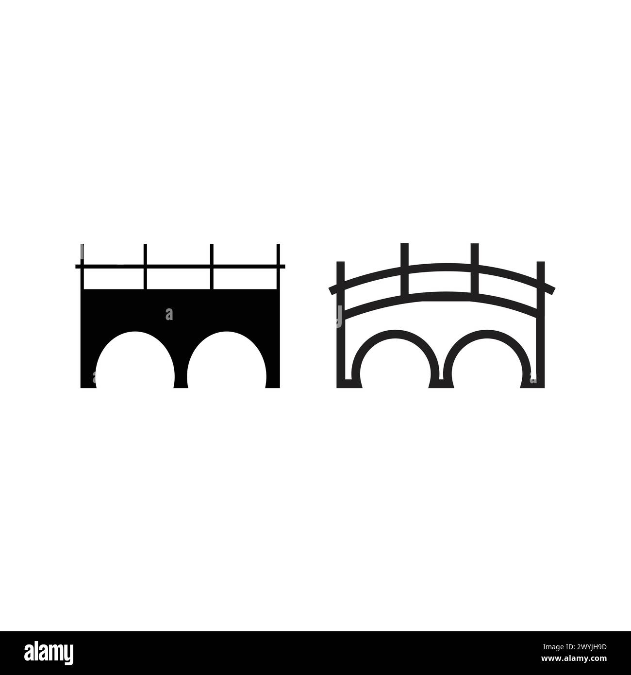 Bridge icon vector button logo symbol concept. Stock Vector