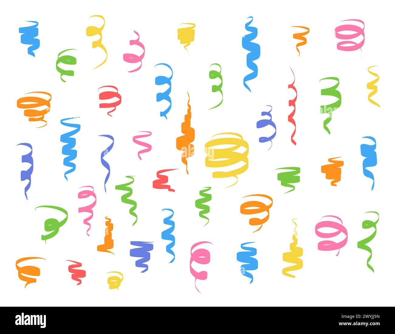 Set of serpentine carnival ribbons set vector background. Colorful ...