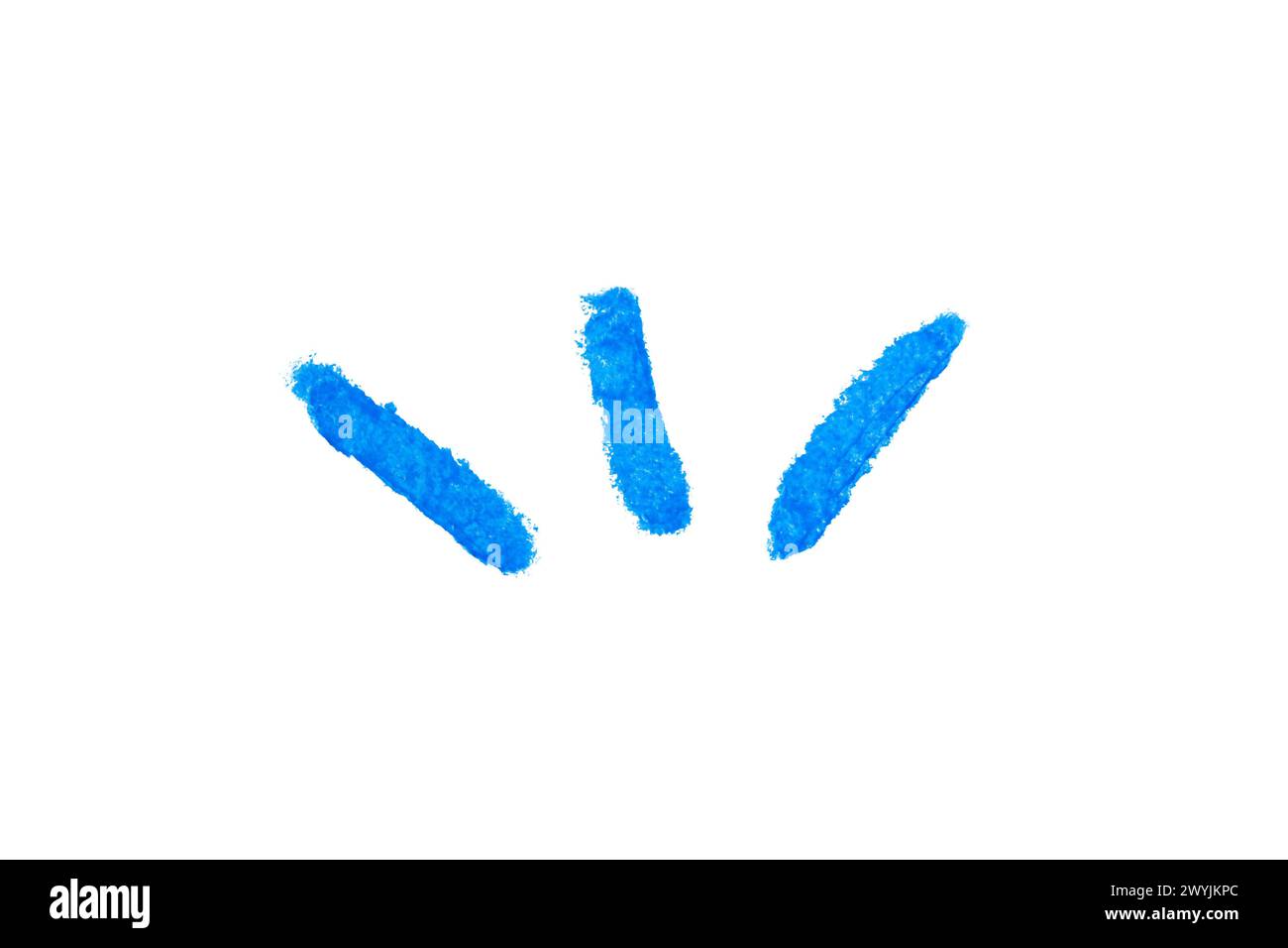Blue doodle drawn with crayon on white background Stock Photo