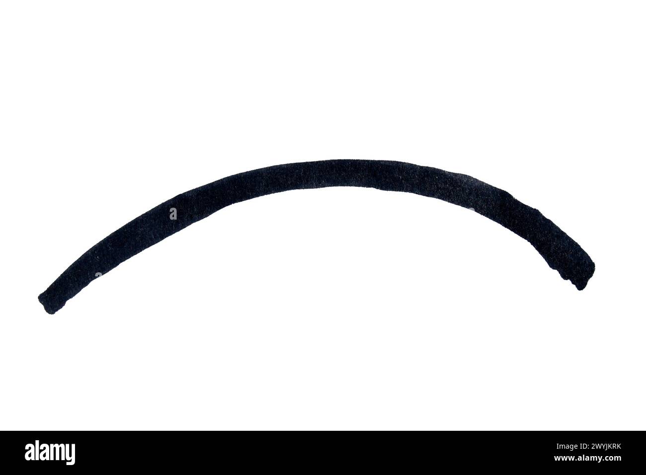 Black stroke drawn with marker on white background Stock Photo