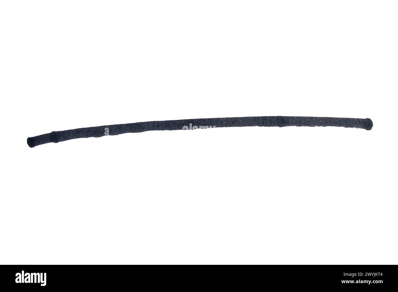 Black stroke drawn with marker on white background Stock Photo
