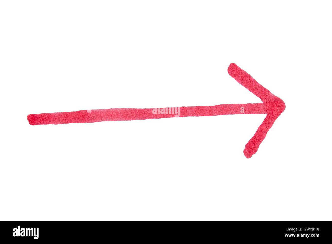 Arrow drawn with red marker on white background Stock Photo