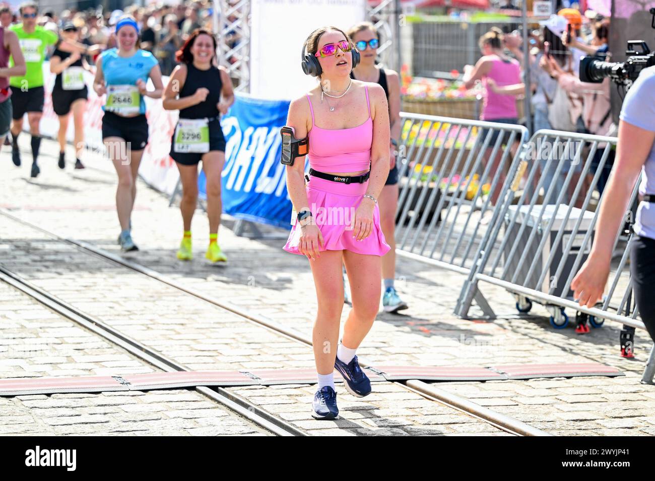  07.04.2024, Linz , AUT, Leichtathletik, Oberbank Linz Donau Marathon Illustration 