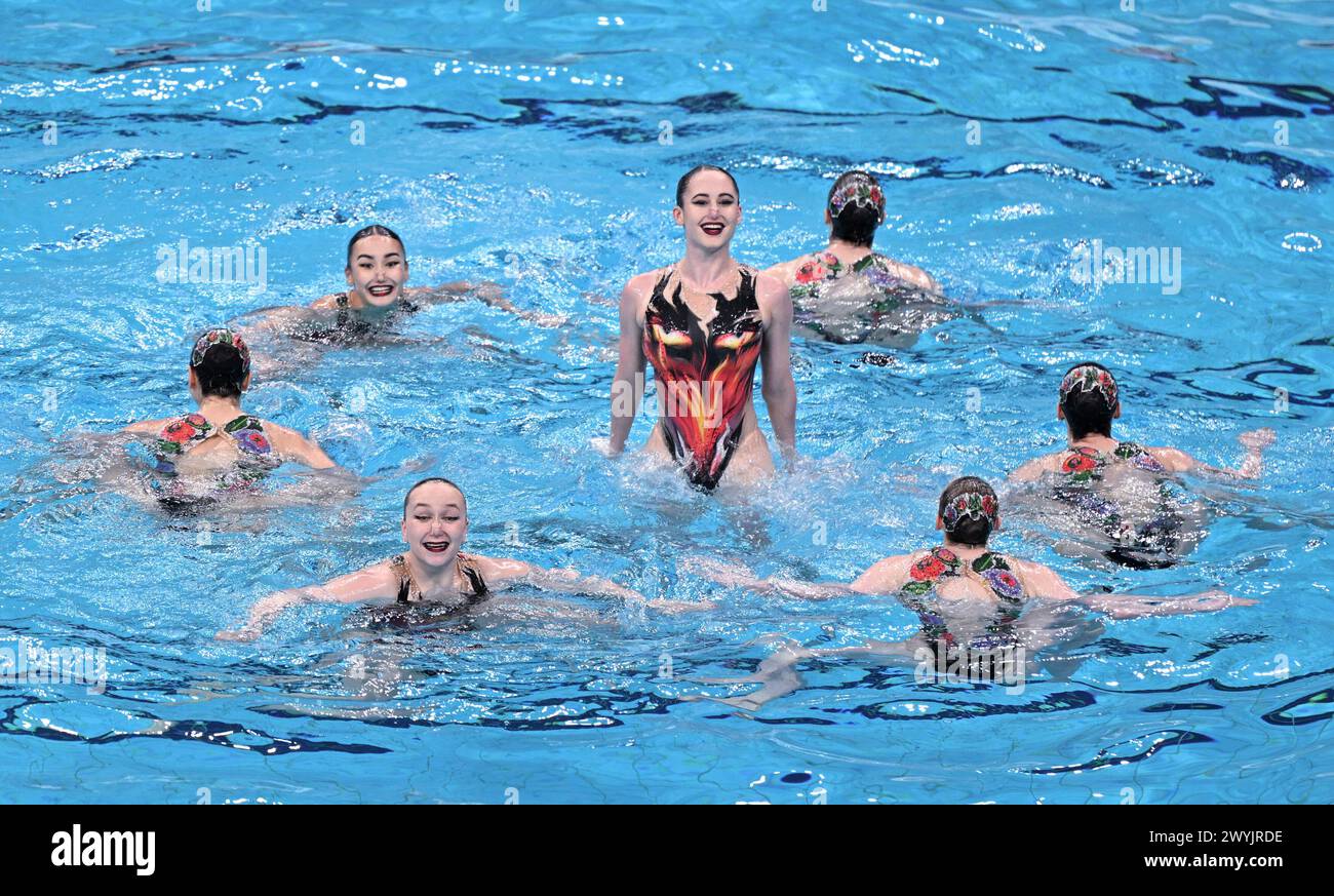 Beijing, China. 7th Apr, 2024. Team Kazakhstan compete during the team