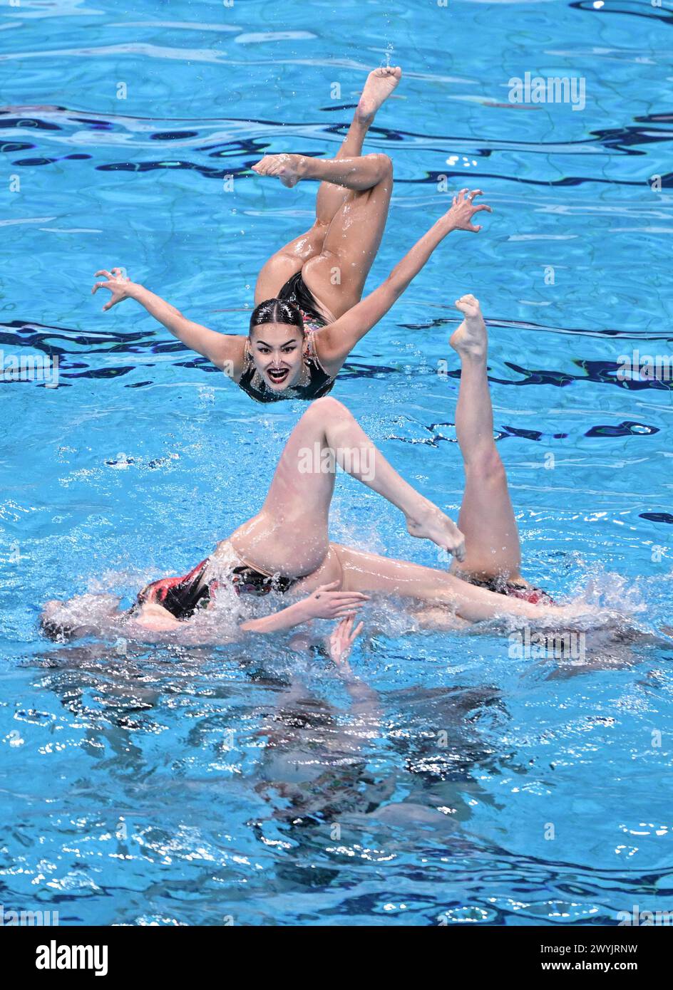 Beijing, China. 7th Apr, 2024. Team Kazakhstan compete during the team