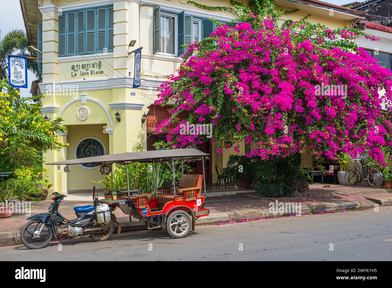 Cambodia, Kampot province, Kampot, colonial architecture in the Old ...