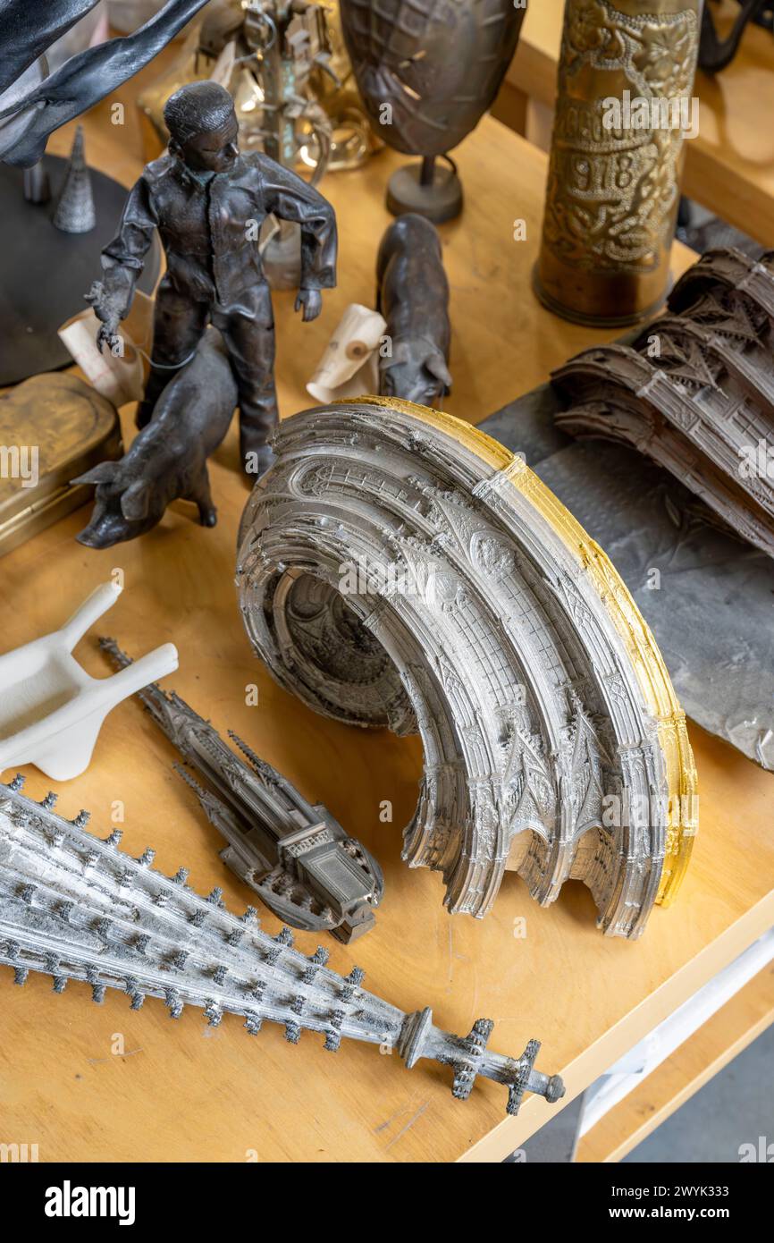 Belgium, East Flanders, Ghent, Studio Wim Delvoye, model of the Nautilus series in the center Stock Photo