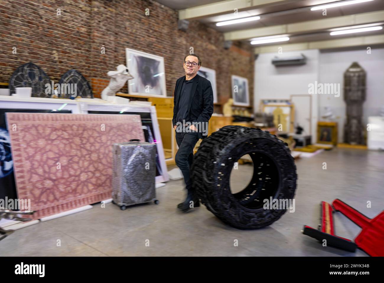 Belgium, East Flanders, Ghent, Studio Wim Delvoye, the artist Wim Delvoye Stock Photo