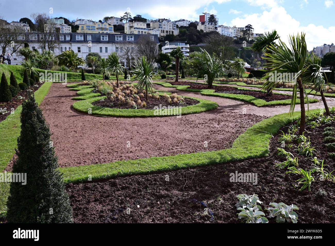 Abbey Park Gardens (Italian Gardens) on Torquay seafront, replanted for ...