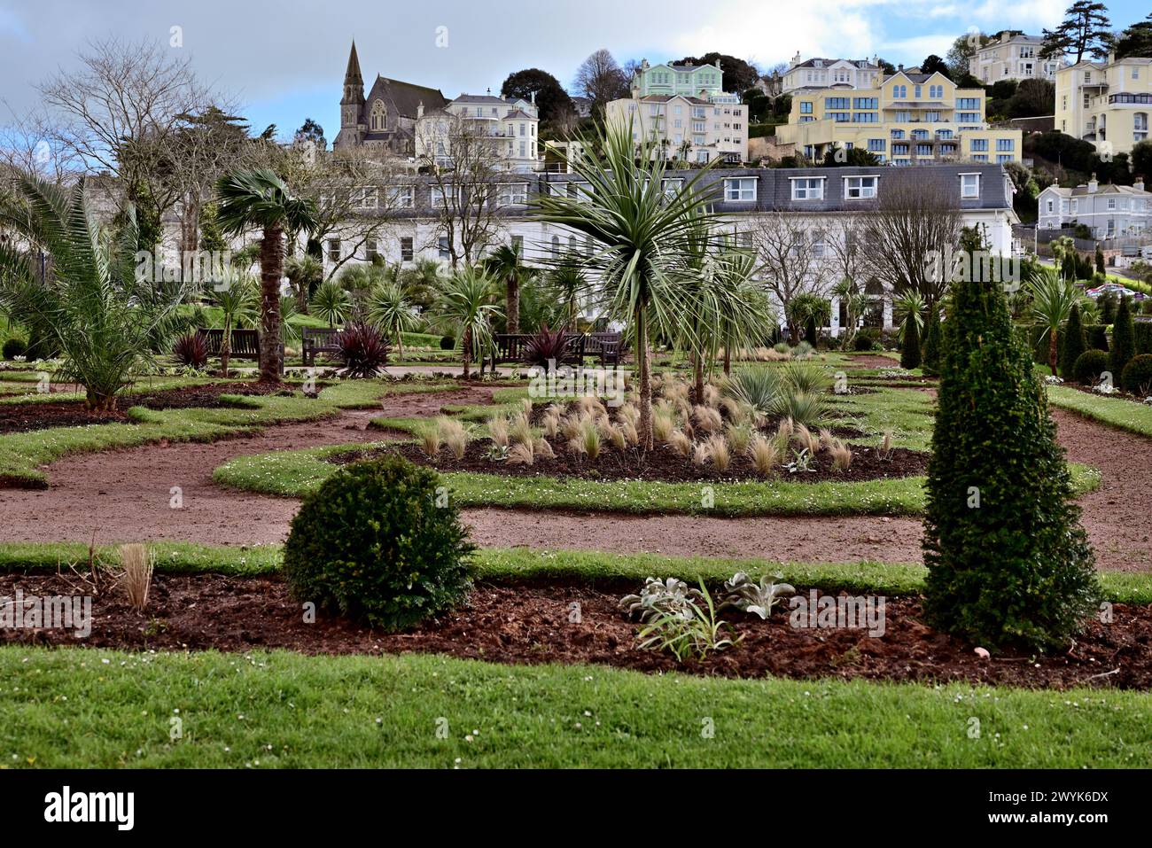 Abbey Park Gardens (Italian Gardens) on Torquay seafront, replanted for ...