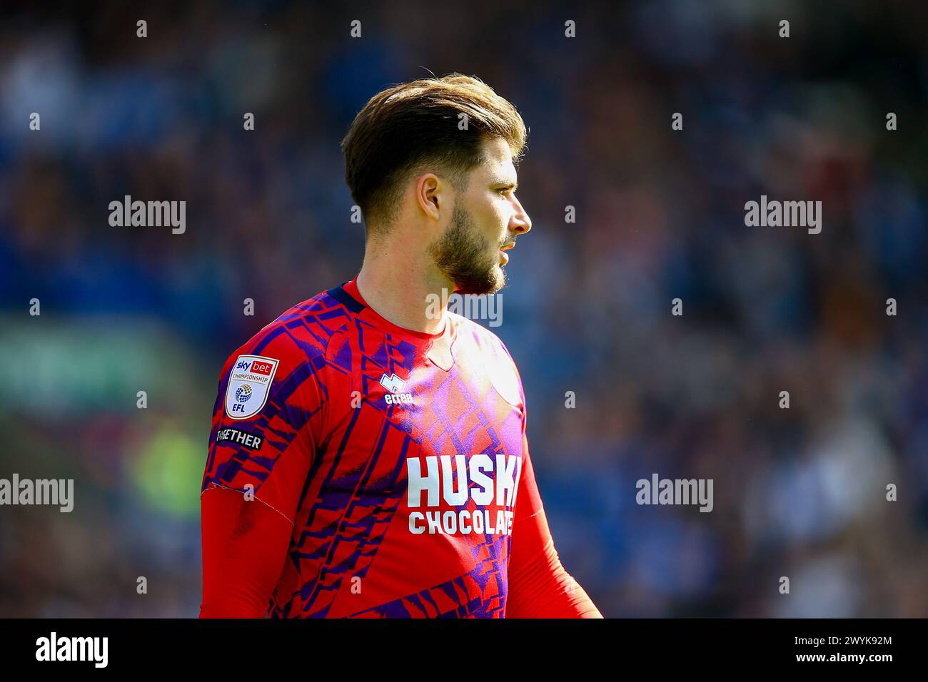 John Smith's Stadium, Huddersfield, England - 6th April 2024 Matija Sarkic Goalkeeper of Millwall - during the game Huddersfield v Millwall, Sky Bet Championship,  2023/24, John Smith's Stadium, Huddersfield, England - 6th April 2024 Credit: Arthur Haigh/WhiteRosePhotos/Alamy Live News Stock Photo