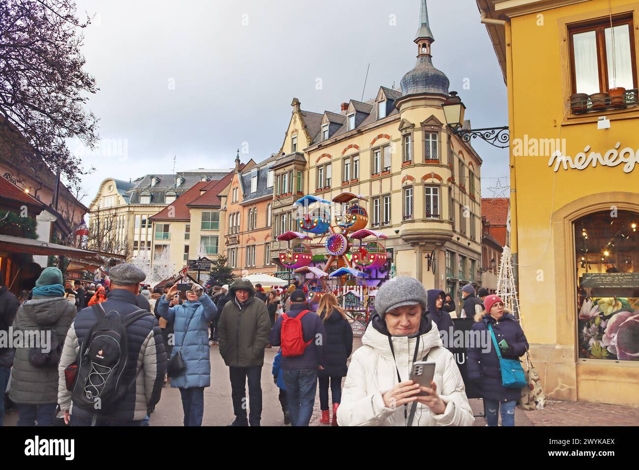 Colmar, France - December 21, 2023: Old town. Christmas time Stock Photo