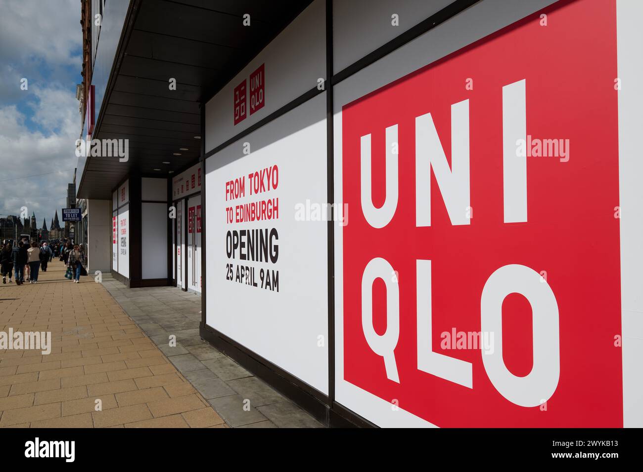 Edinburgh Scotland, UK 07 April 2024. General view of Uniqlo store on Princes Street ahead of it opening on 25th April 2024 credit sst/alamy live news Stock Photo