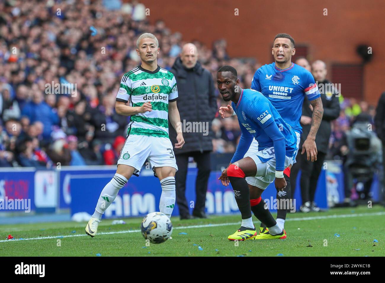 Glasgow, UK. 07th Apr, 2024. Rangers play Celtic at Ibrox Stadium ...