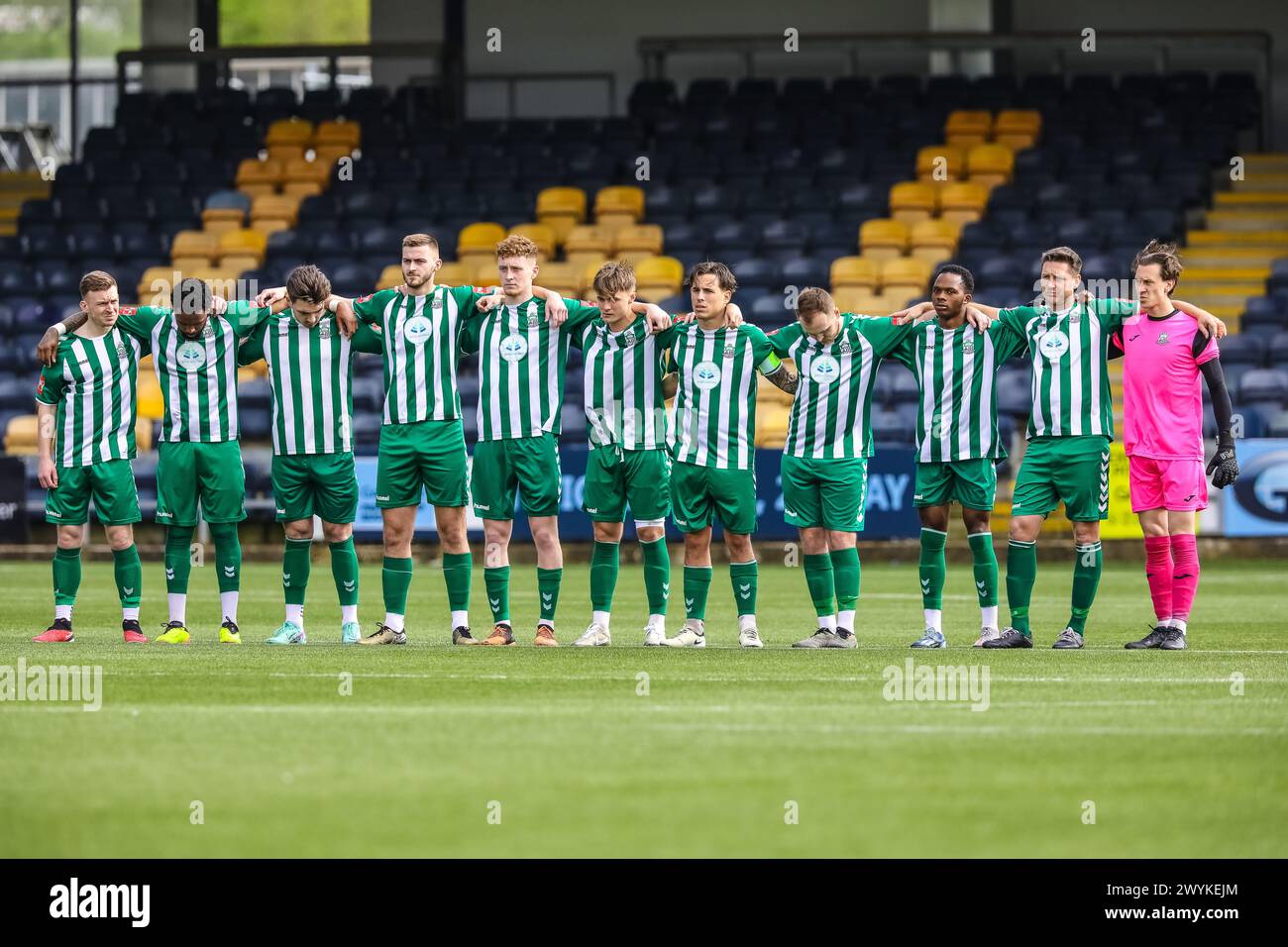 Minute silence before the FA Vase semifinal between Worcester City v