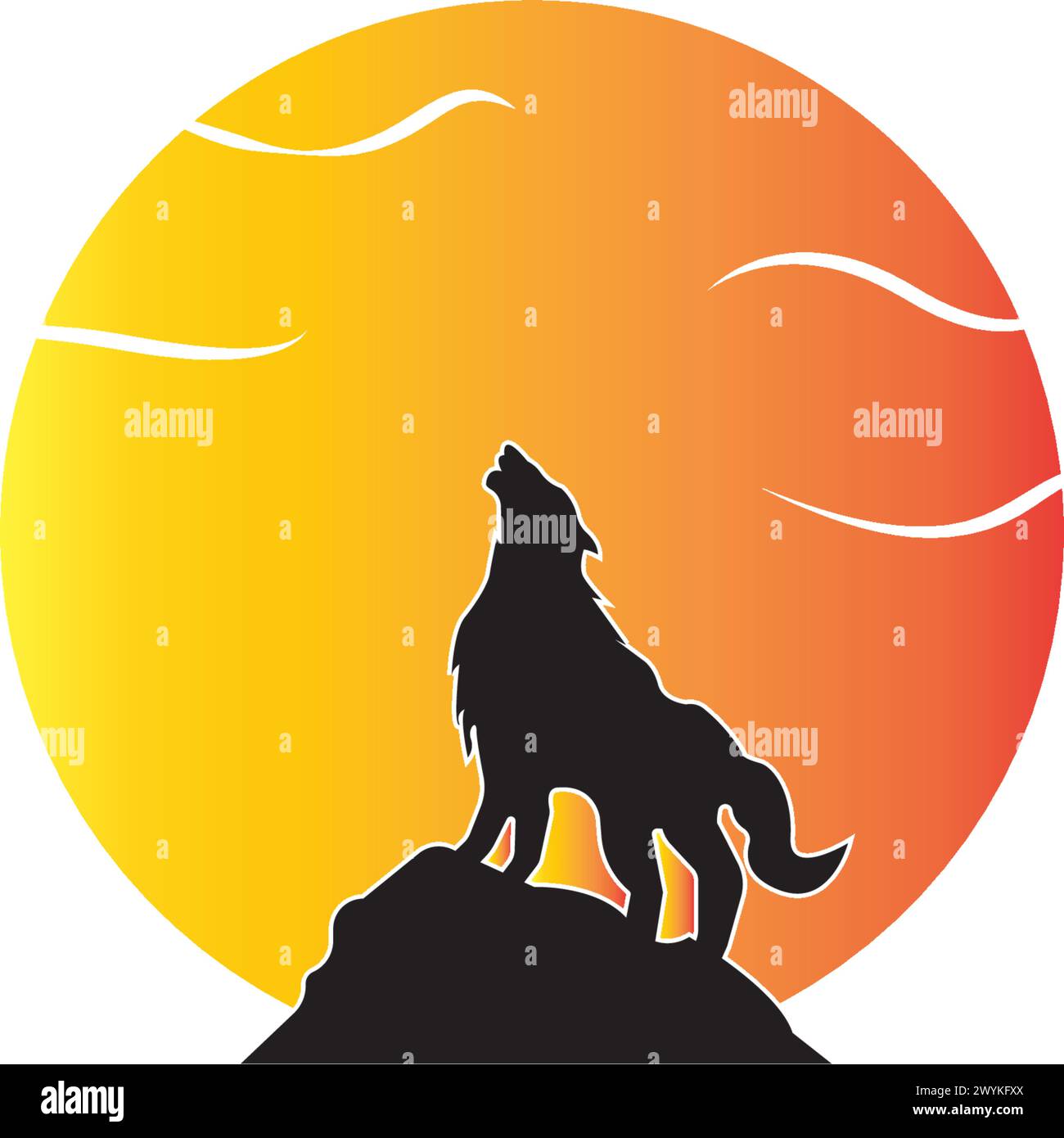 Wolf Logo vector icon illustration design Stock Vector