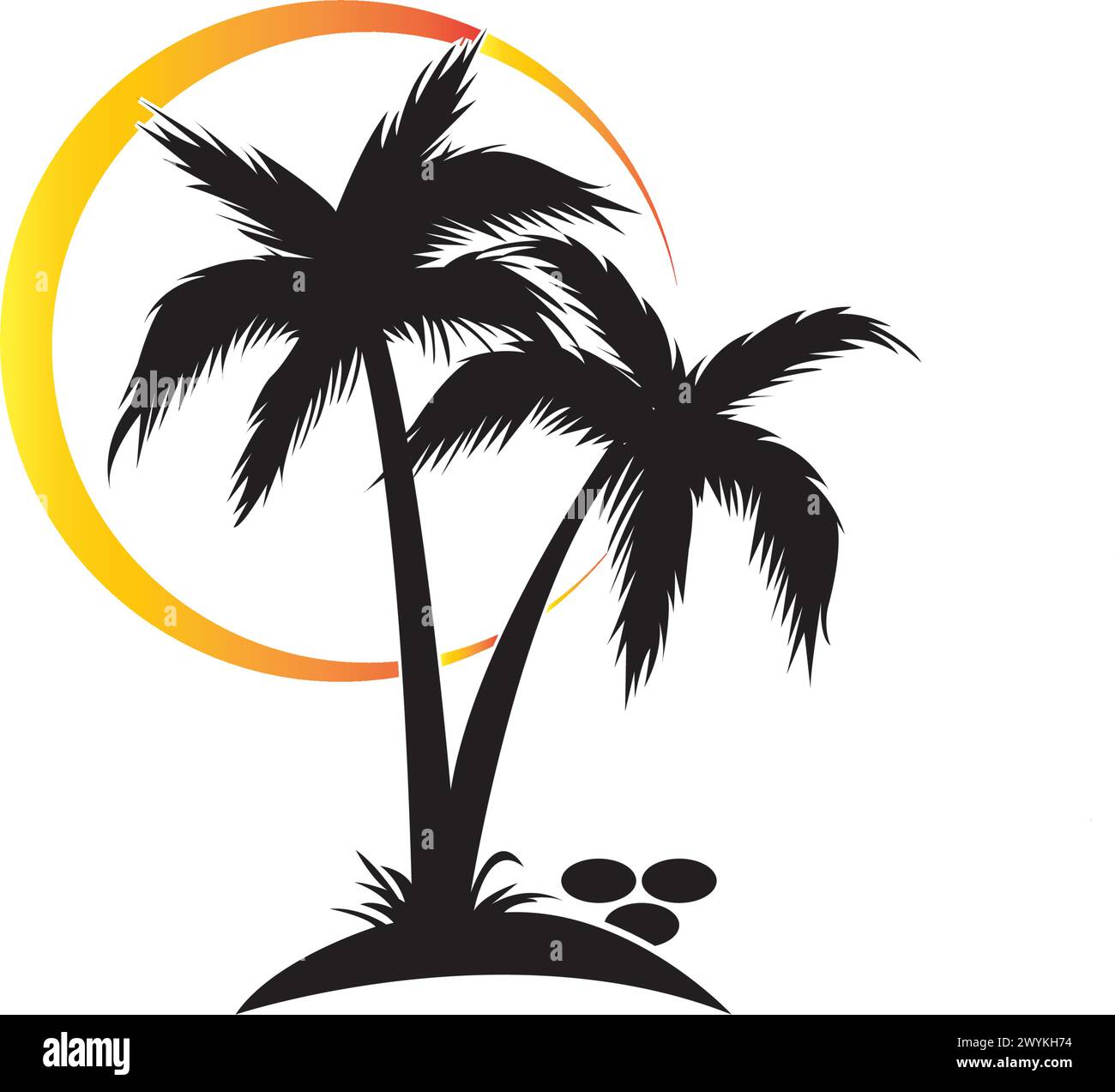 coconut tree Icon Logo Template vector illustration design Stock Vector