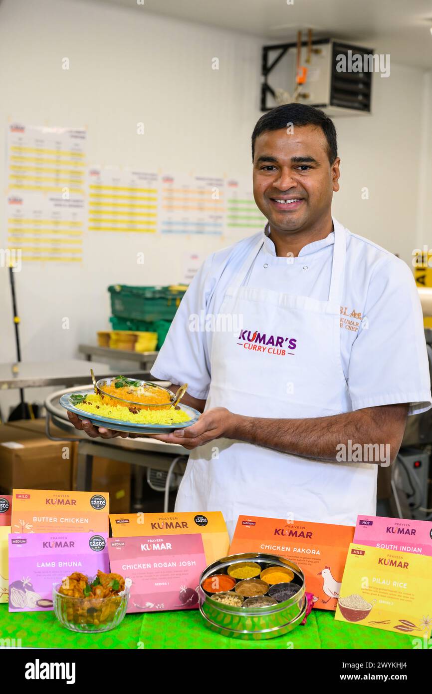 Pictured: Praveen Kumar  Family-owned business Praveen Kumar is launching 11 lines of Indian curry ready meals into Asda stores across Scotland – the Stock Photo
