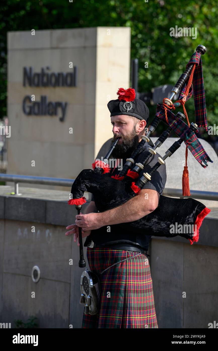 National Portrait Gallery Edinburgh, Bagpipes Stock Photo