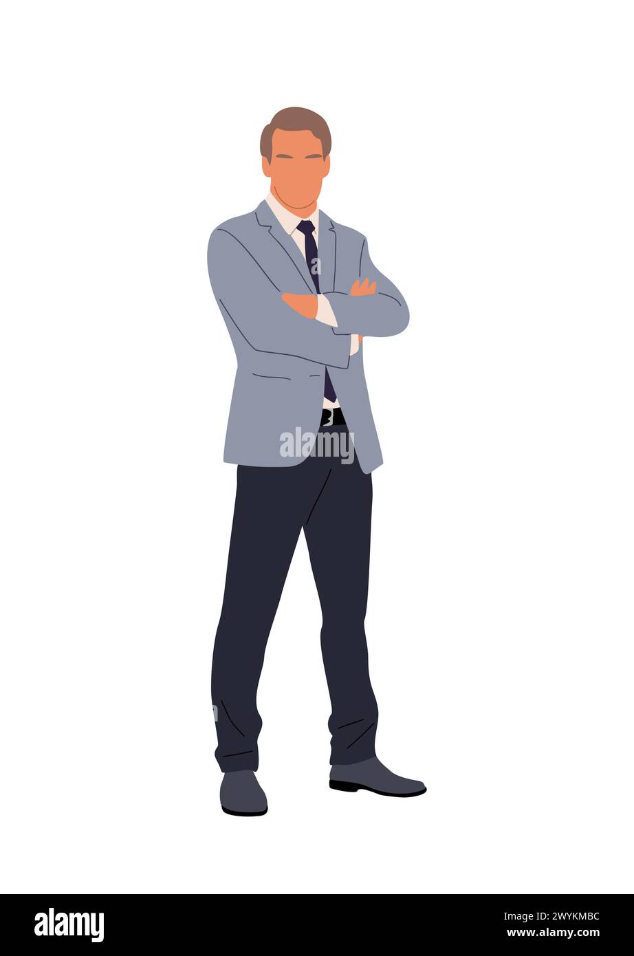 Business man character in confident pose isolated Stock Vector Image ...