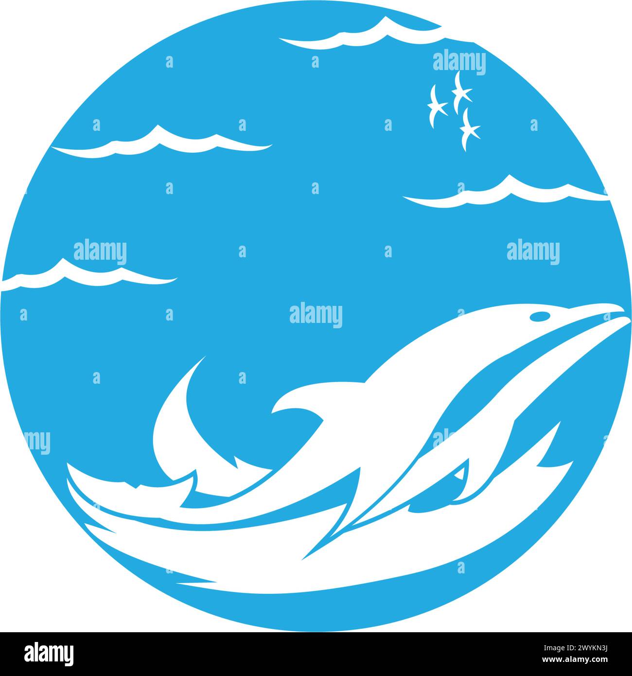 simple dolphin logo vector icon illustration design Stock Vector