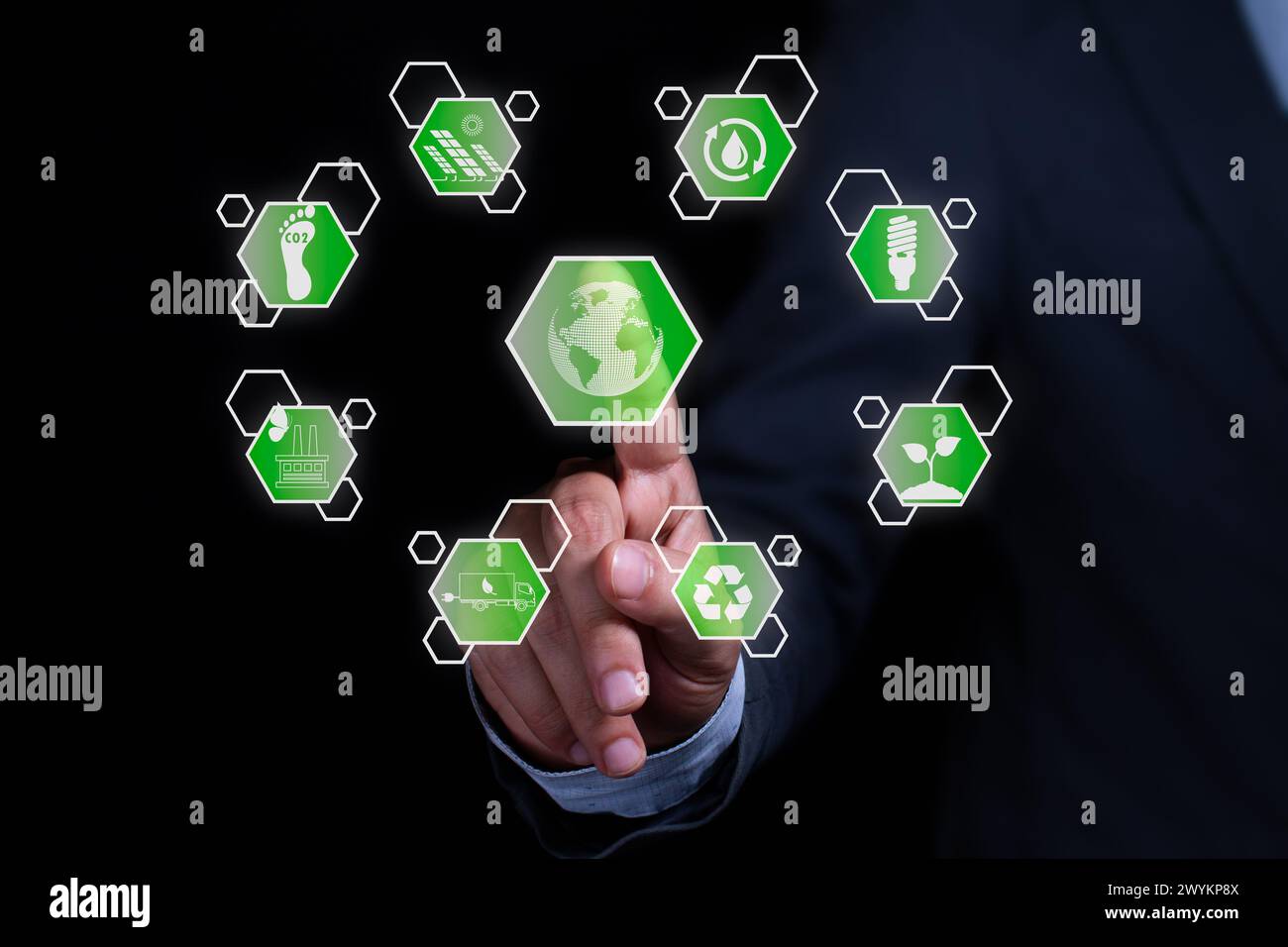 The company's concept of contributions to environmental and social issues Stock Photo