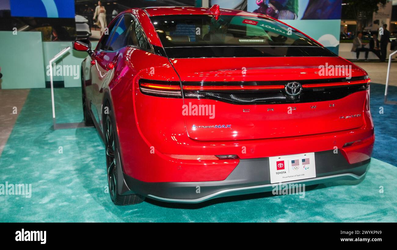 NEW YORK, NY, USA MARCH 27, 2024 Toyota Crown Hybrid Max displayed