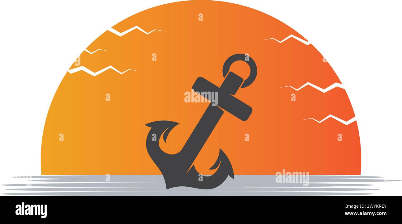 Anchor icon Logo Template vector illustration Stock Vector