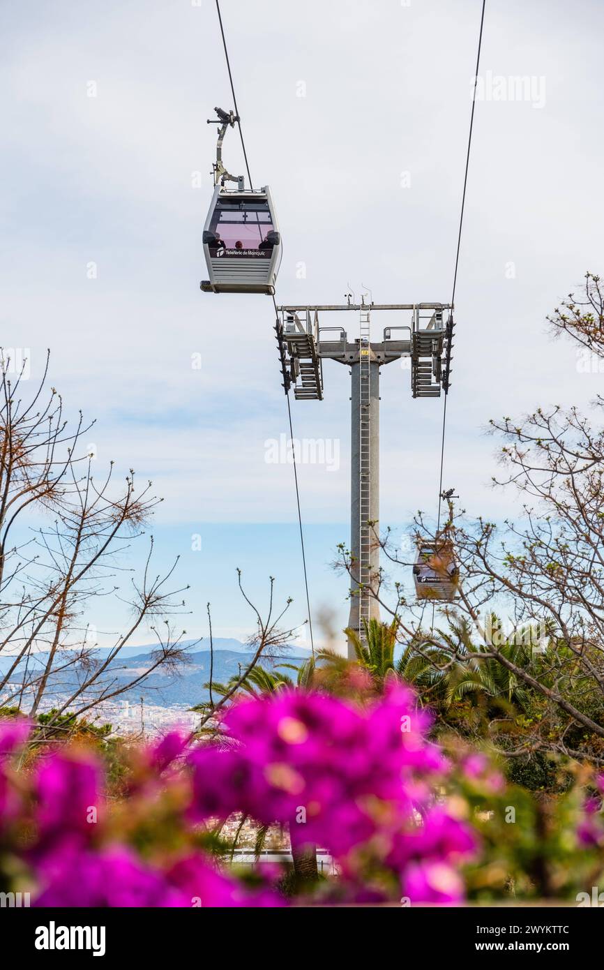 Montjuic in barcelona seilbahn hi-res stock photography and images - Alamy