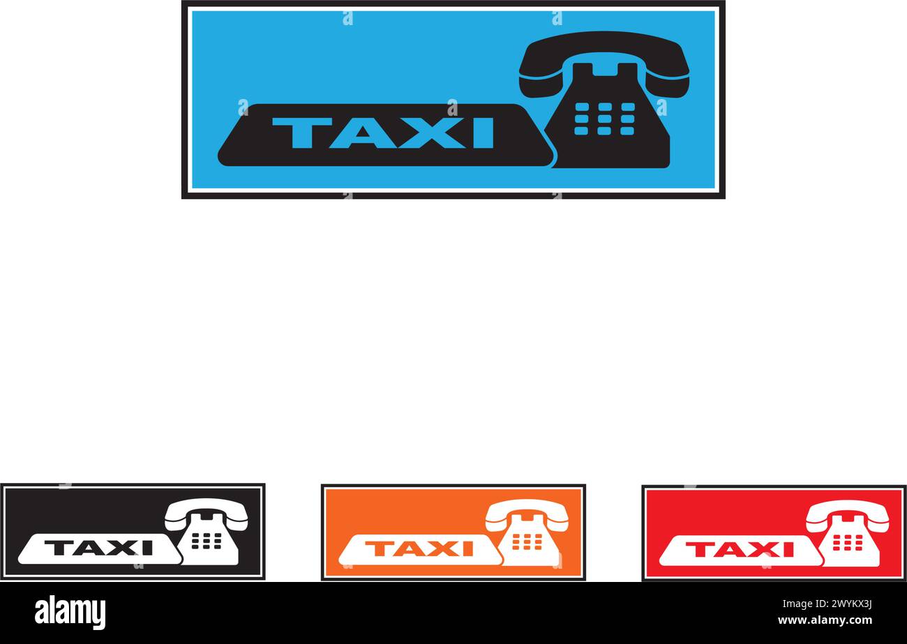 Taxi icon logo, vector design illustration Stock Vector
