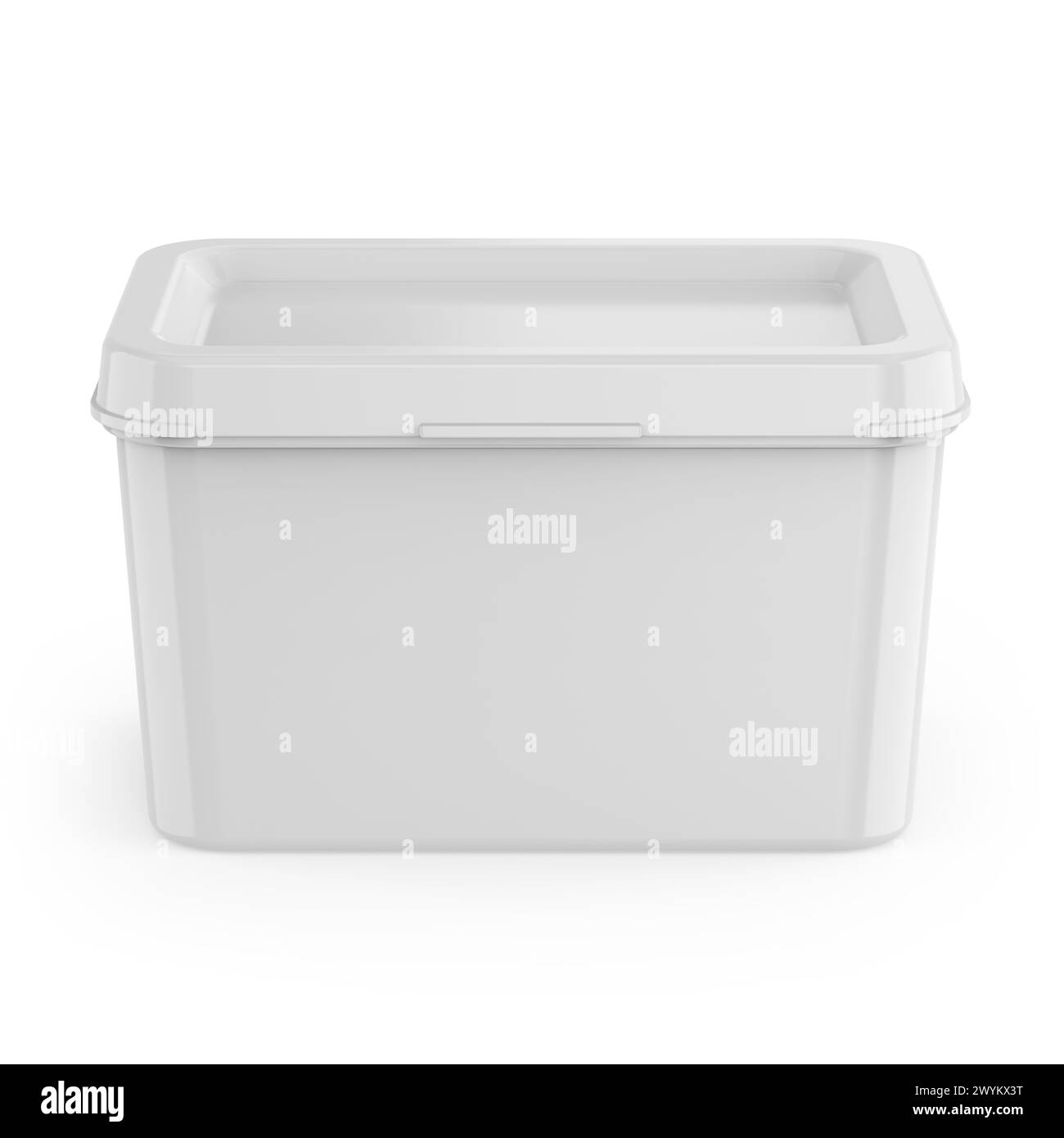 Plastic Container Mockup 3D Rendering Isolated Background Stock Photo