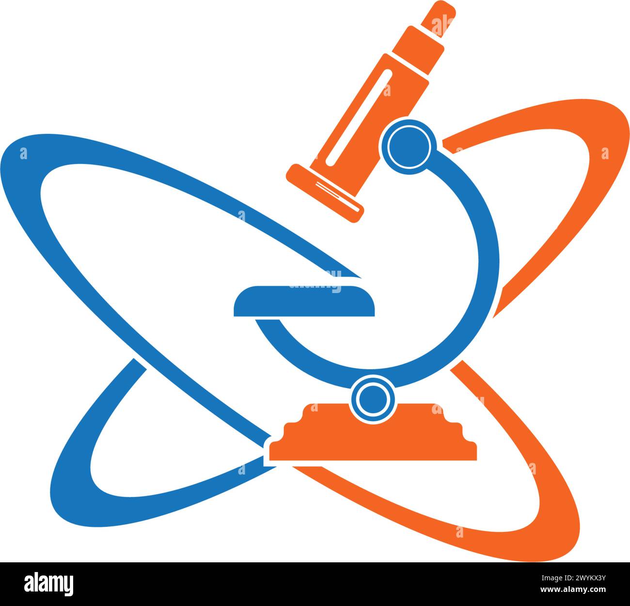 Microscope icon vector, logo design illustration and Medical. Stock Vector