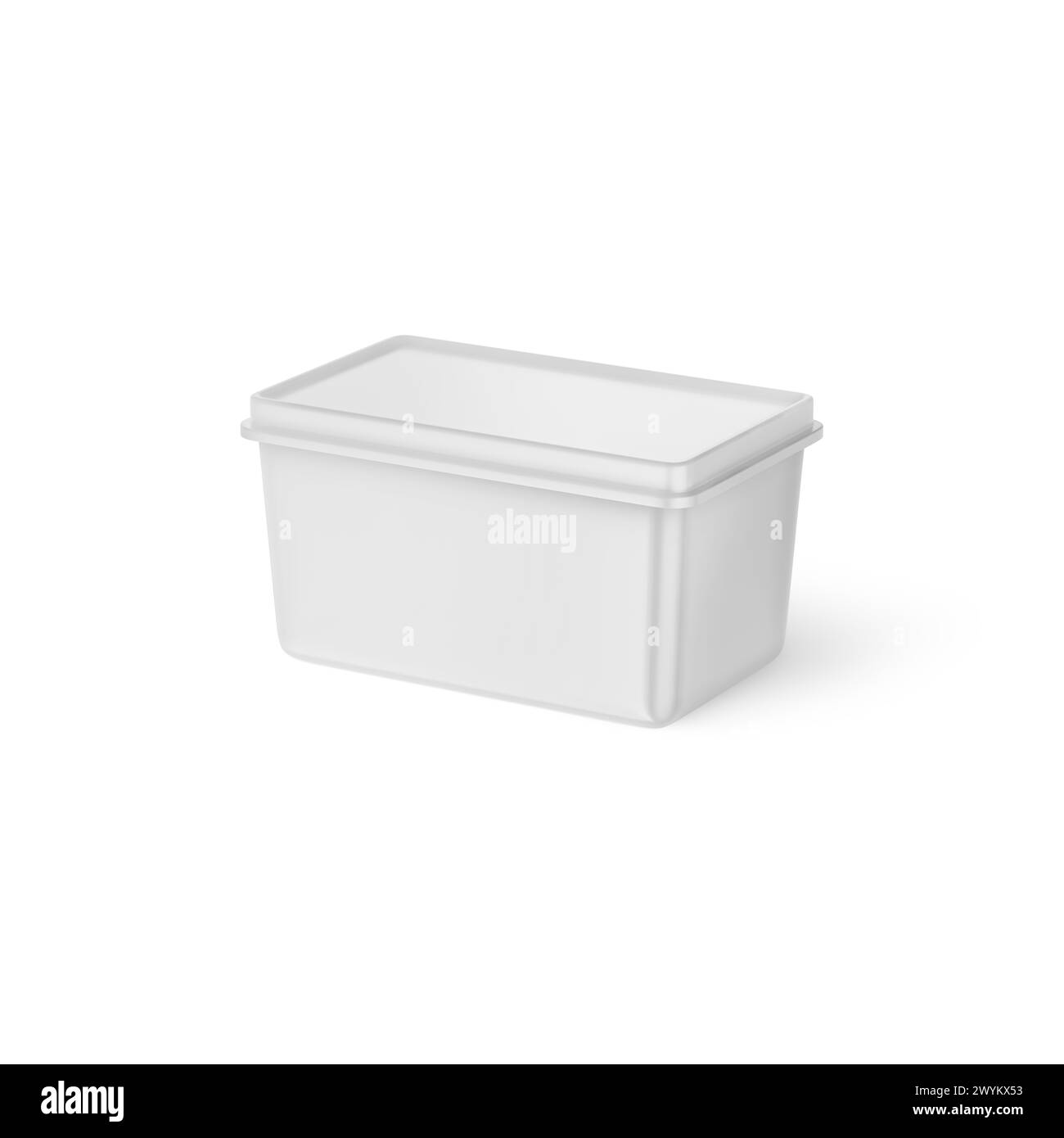 Plastic Container Mockup 3D Rendering Isolated Background Stock Photo
