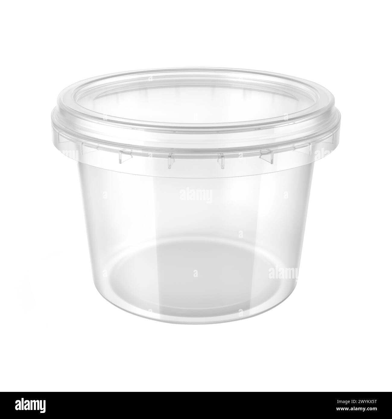 Plastic Container Mockup 3D Rendering Isolated Background Stock Photo
