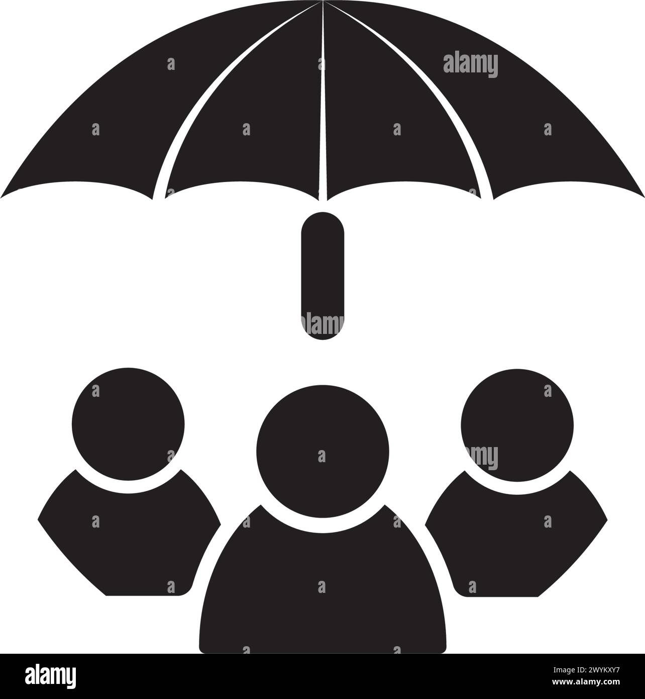 Group of people protected icon logo, vector design illustration Stock Vector