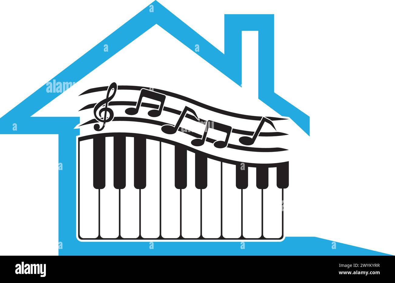 Piano logo template vector icon illustration design Stock Vector