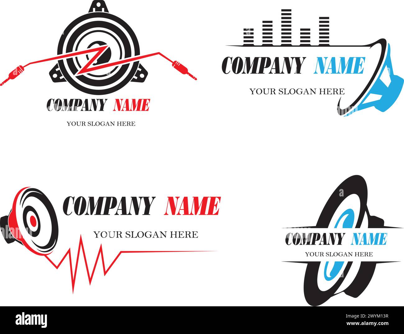 Speaker Logo design. Sound Systems Logo design vector Stock Vector