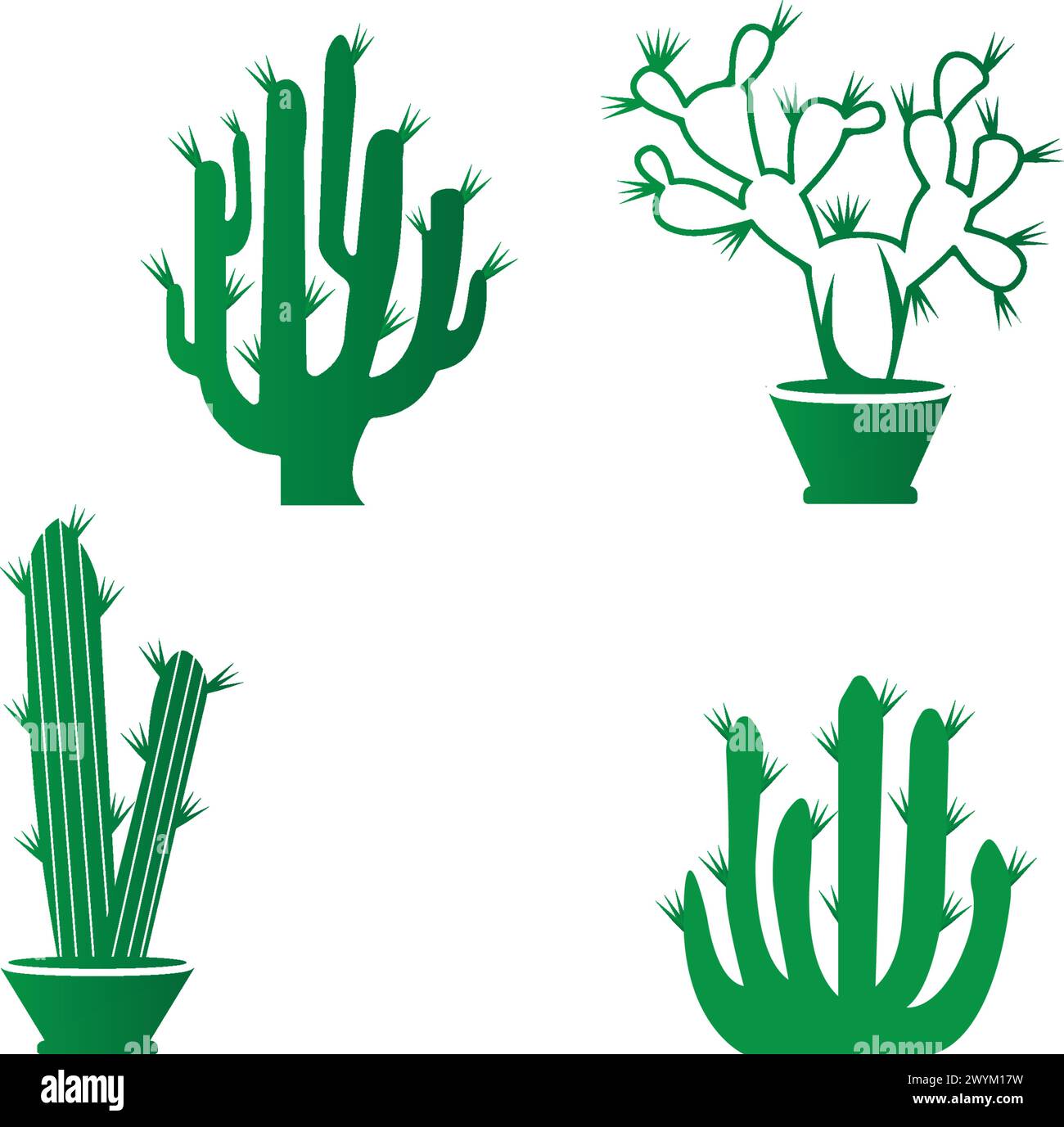 Cactus Logo template vector icon illustration design Stock Vector