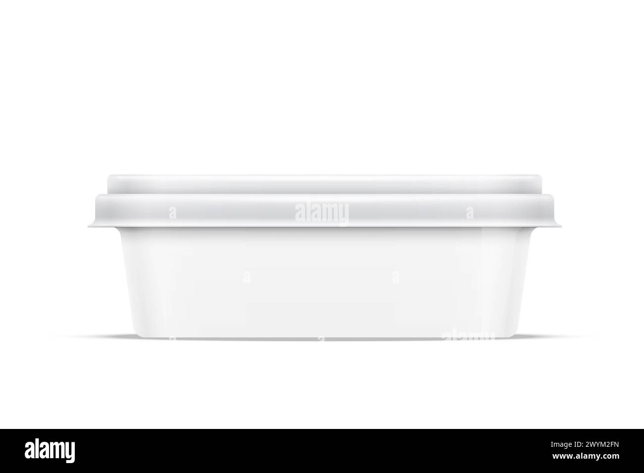 Plastic Food Container Mockup Isolated Background. 3D Rendering Stock Photo