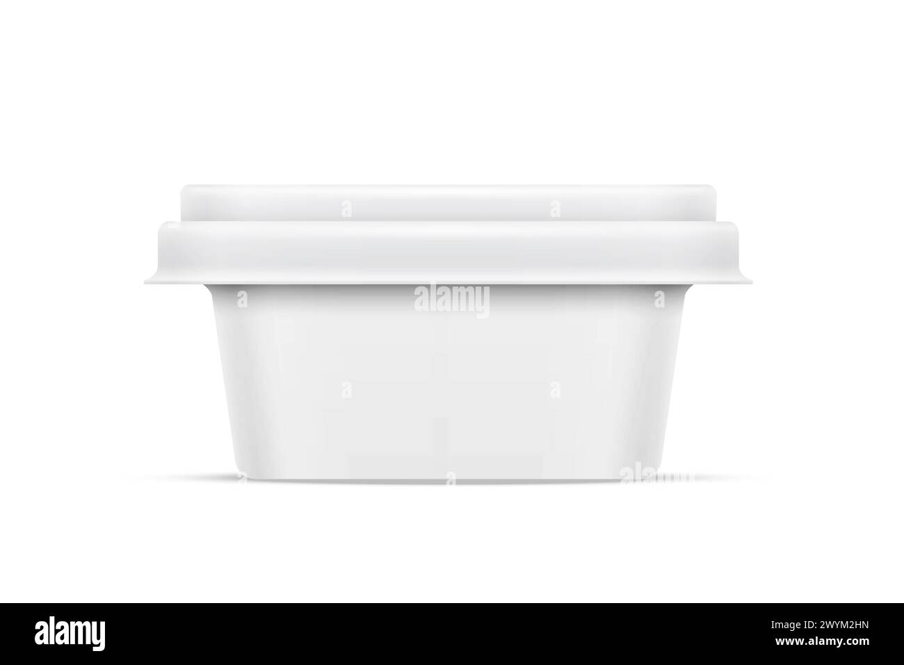 Plastic Food Container Mockup Isolated Background. 3D Rendering Stock Photo