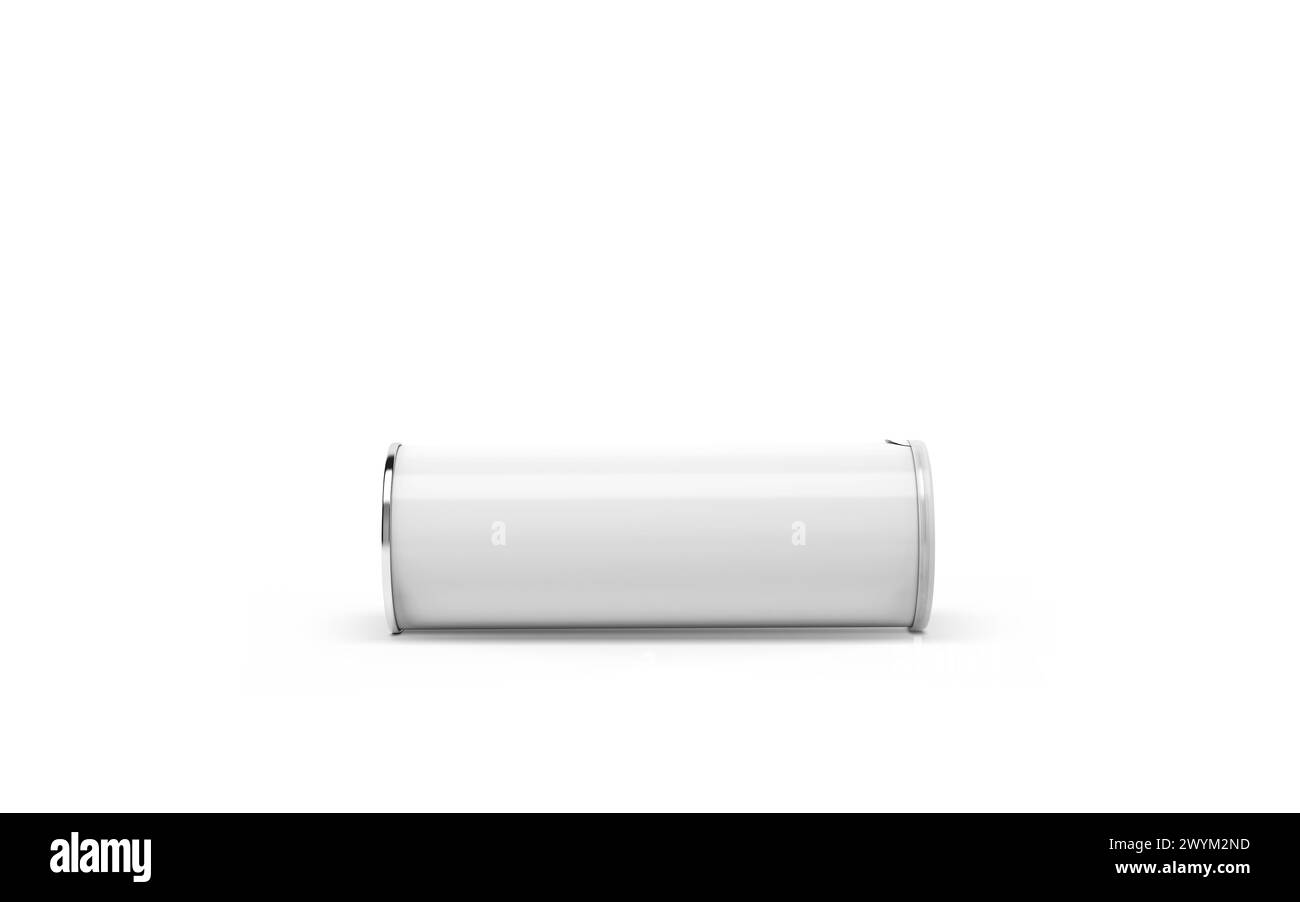 Plastic Cylindrical Cardboard Container Mockup Isolated Background. 3D Rendering Stock Photo