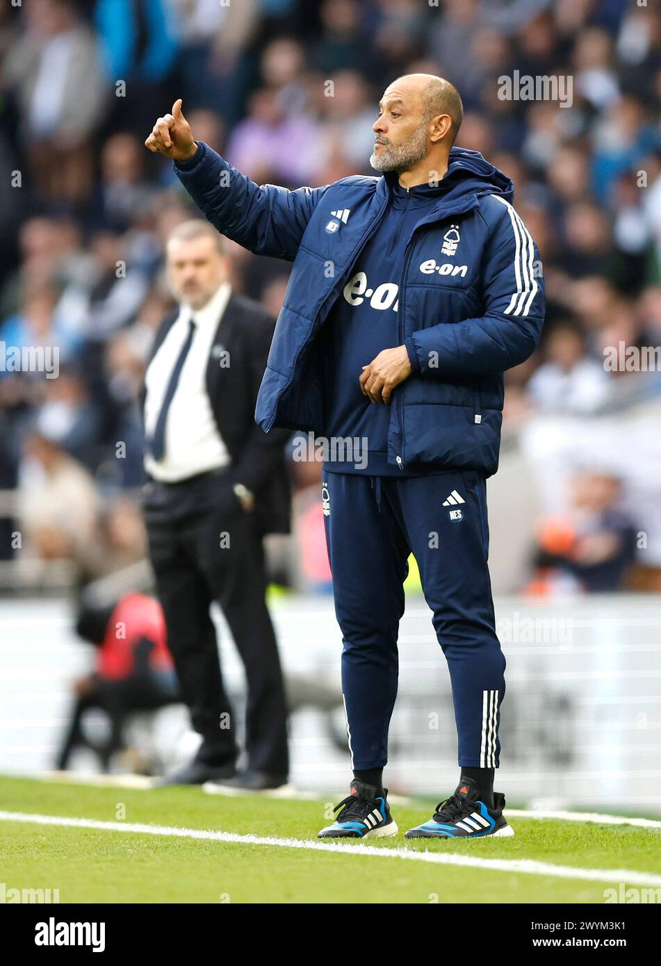 Nottingham Forest manager Nuno Espirito Santo during the Premier League match at the Tottenham Hotspur Stadium, London. Picture date: Sunday April 7, 2024. Stock Photo
