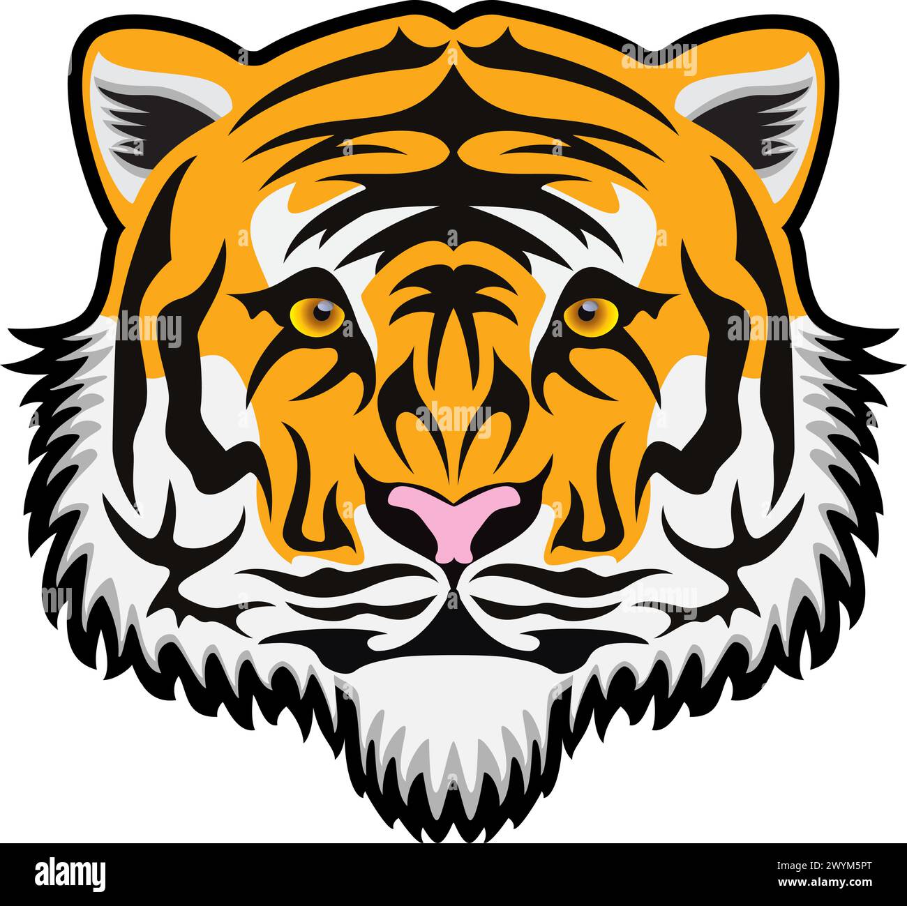 vector stylized tiger face Stock Vector