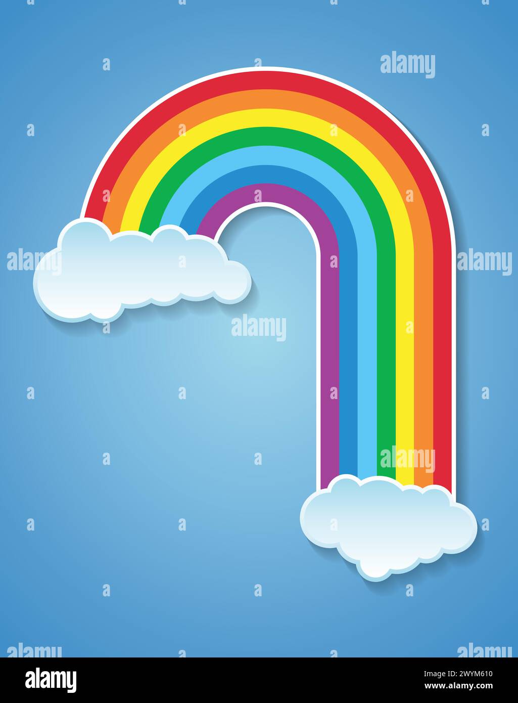 vector symbol of rainbow and clouds in the sky Stock Vector Image & Art ...